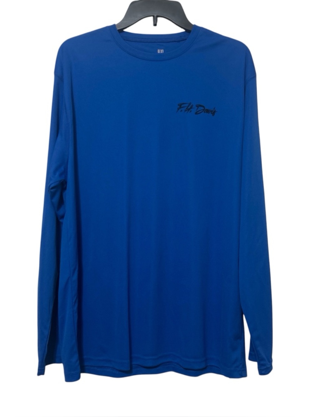 Zorrel F.H. Davis Blue Long Sleeve High Performance Fish Graphic Fishing Shirt